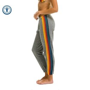 Aviator nation 5 STRIPE SWEATPANTS - HEATHER GREY